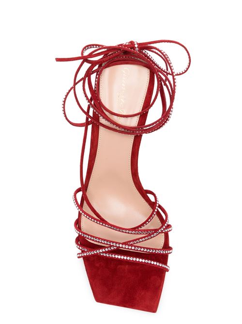 Rose red tie-fastening straps sandal GIANVITO ROSSI | G3251570RICCAMROUG